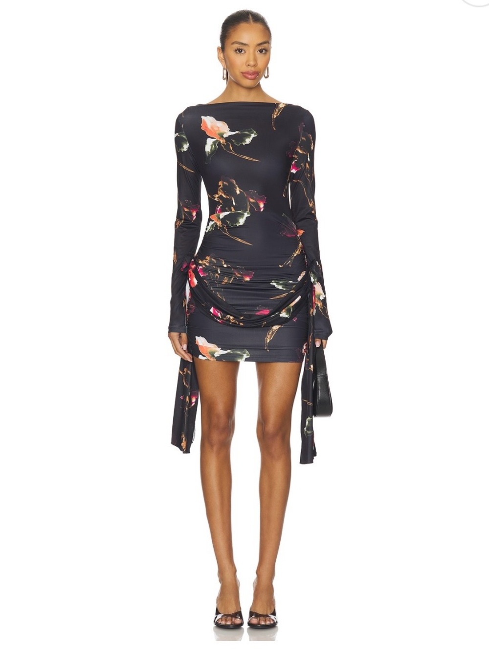 Lioness- Glory Mini Dress in Onyx Floral